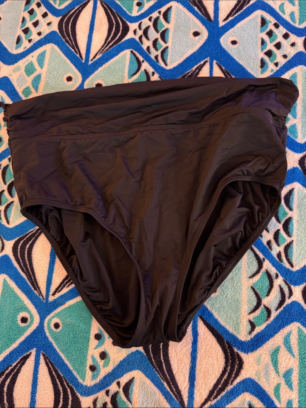 Lands' End Black High-Waist Swim Bottom